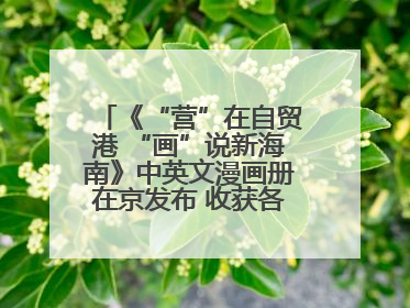 《“营”在自贸港 “画”说新海南》中英文漫画册在京发布 收获各方热烈反响