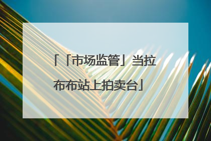 「市场监管」当拉布布站上拍卖台