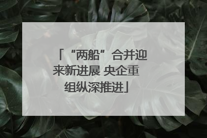 “两船”合并迎来新进展 央企重组纵深推进