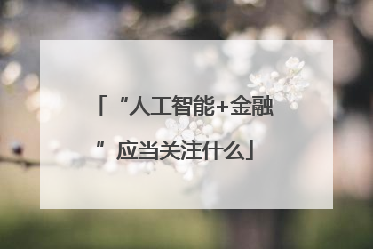“人工智能+金融”应当关注什么