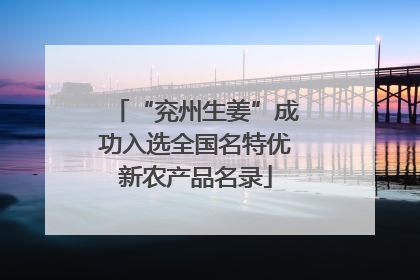 “兖州生姜”成功入选全国名特优新农产品名录
