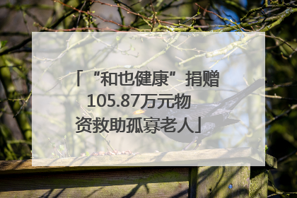 “和也健康”捐赠105.87万元物资救助孤寡老人