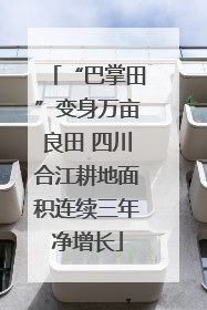 “巴掌田”变身万亩良田 四川合江耕地面积连续三年净增长