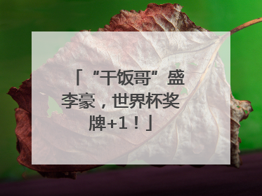 “干饭哥”盛李豪，世界杯奖牌+1！