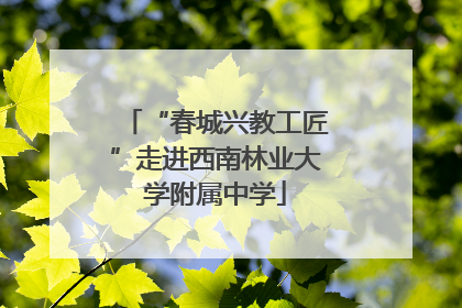 “春城兴教工匠”走进西南林业大学附属中学