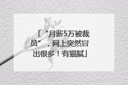 “月薪5万被裁员”，网上突然冒出很多！有猫腻