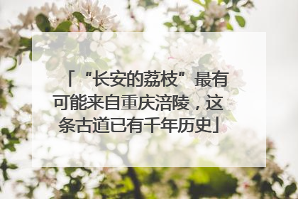 “长安的荔枝”最有可能来自重庆涪陵，这条古道已有千年历史