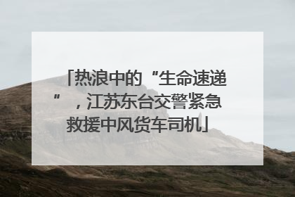 热浪中的“生命速递”，江苏东台交警紧急救援中风货车司机