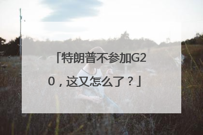 特朗普不参加G20，这又怎么了？