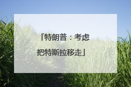 特朗普：考虑把特斯拉移走