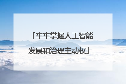 牢牢掌握人工智能发展和治理主动权