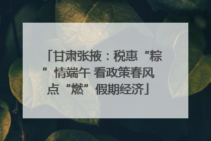 甘肃张掖：税惠“粽”情端午 看政策春风点“燃”假期经济