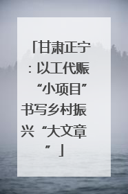 甘肃正宁：以工代赈“小项目”书写乡村振兴“大文章”