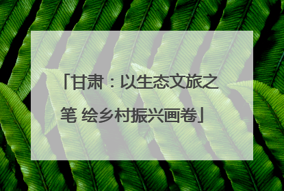 甘肃：以生态文旅之笔 绘乡村振兴画卷