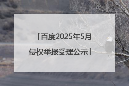百度2025年5月侵权举报受理公示