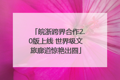 皖浙跨界合作2.0版上线 世界级文旅廊道惊艳出圈