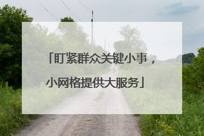 盯紧群众关键小事，小网格提供大服务