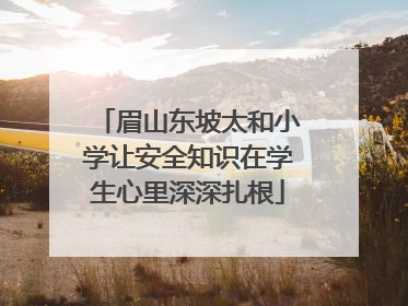 眉山东坡太和小学让安全知识在学生心里深深扎根