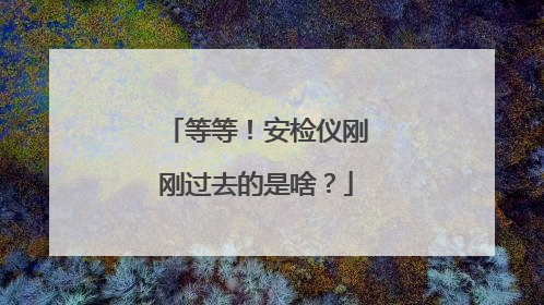 等等！安检仪刚刚过去的是啥？