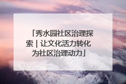 秀水园社区治理探索｜让文化活力转化为社区治理动力