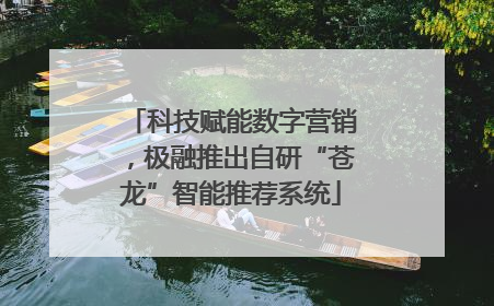 科技赋能数字营销，极融推出自研“苍龙”智能推荐系统