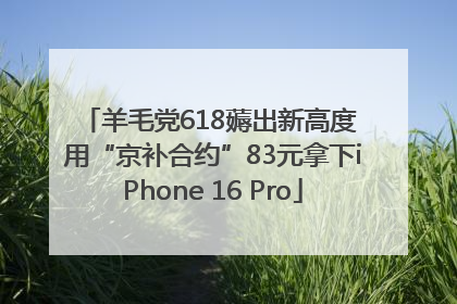 羊毛党618薅出新高度 用“京补合约”83元拿下iPhone 16 Pro