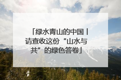 绿水青山的中国丨请查收这份“山水与共”的绿色答卷