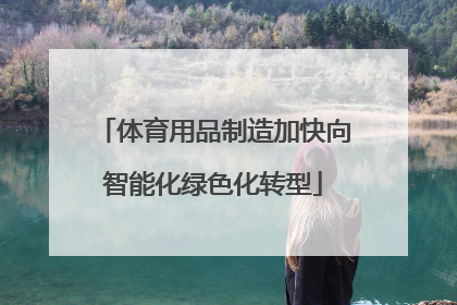 体育用品制造加快向智能化绿色化转型
