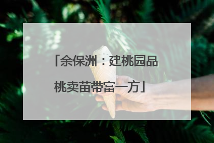 余保洲：建桃园品桃卖苗带富一方