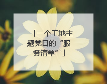 一个工地主题党日的“服务清单”