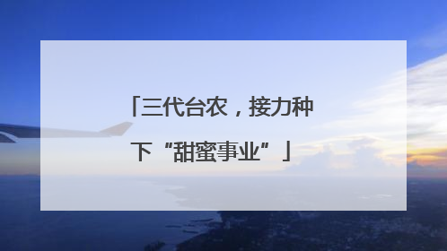 三代台农，接力种下“甜蜜事业”