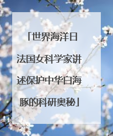 世界海洋日 法国女科学家讲述保护中华白海豚的科研奥秘