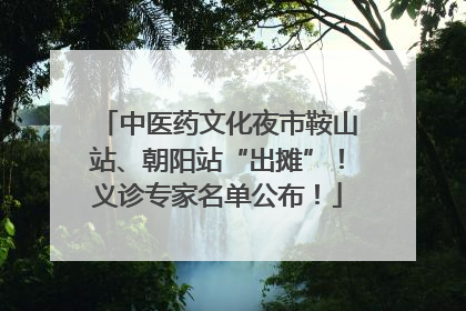 中医药文化夜市鞍山站、朝阳站“出摊”！义诊专家名单公布！