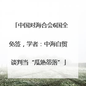 中国对海合会6国全免签，学者：中海自贸谈判当“瓜熟蒂落”
