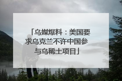 乌媒爆料：美国要求乌克兰不许中国参与乌稀土项目