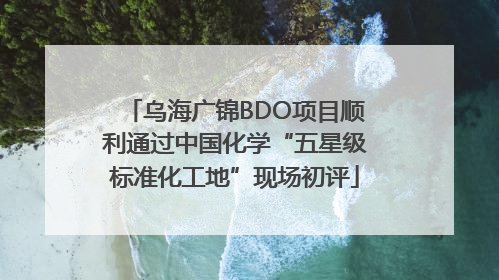 乌海广锦BDO项目顺利通过中国化学“五星级标准化工地”现场初评