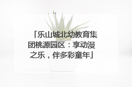乐山城北幼教育集团桃源园区：享动漫之乐，伴多彩童年