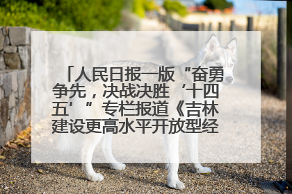 人民日报一版“奋勇争先，决战决胜‘十四五’”专栏报道《吉林建设更高水平开放型经济新体制》