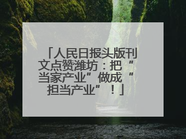人民日报头版刊文点赞潍坊：把“当家产业”做成“担当产业”！