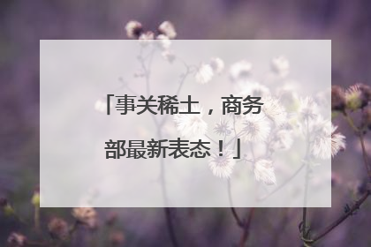 事关稀土，商务部最新表态！