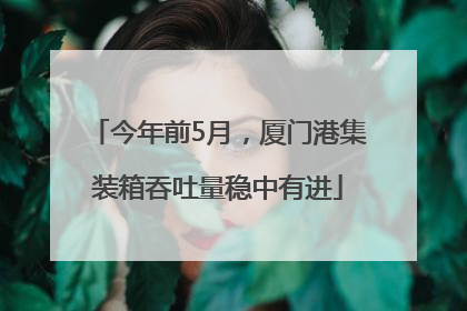今年前5月，厦门港集装箱吞吐量稳中有进