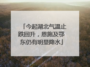 今起湖北气温止跌回升，恩施及鄂东仍有明显降水