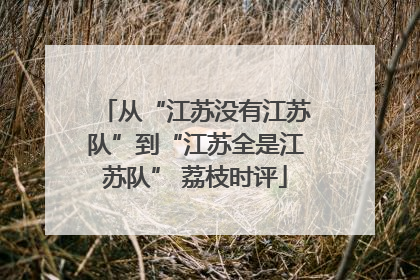 从“江苏没有江苏队”到“江苏全是江苏队” 荔枝时评