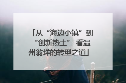从“海边小镇”到“创新热土” 看温州翁垟的转型之道