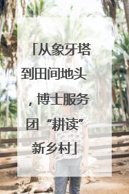 从象牙塔到田间地头，博士服务团“耕读”新乡村