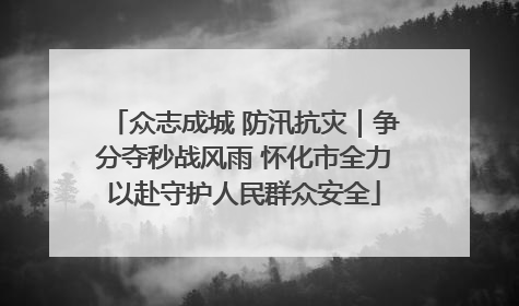 众志成城 防汛抗灾｜争分夺秒战风雨 怀化市全力以赴守护人民群众安全