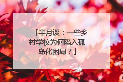 半月谈：一些乡村学校为何陷入孤岛化困局？