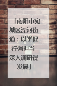 南阳市宛城区溧河街道：以学促行强担当 深入调研谋发展