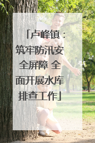 卢峰镇：筑牢防汛安全屏障 全面开展水库排查工作