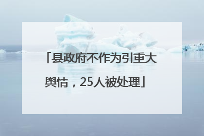 县政府不作为引重大舆情，25人被处理